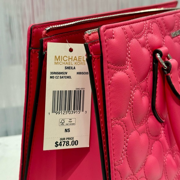 New set michael kors Sheila Medium Heart Embroidered Satchel and Wristlet - Picture 11 of 13